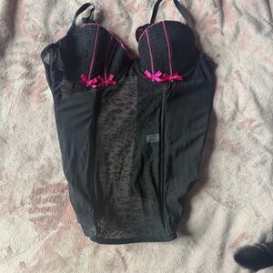 Black and Pink Lingerie Corset